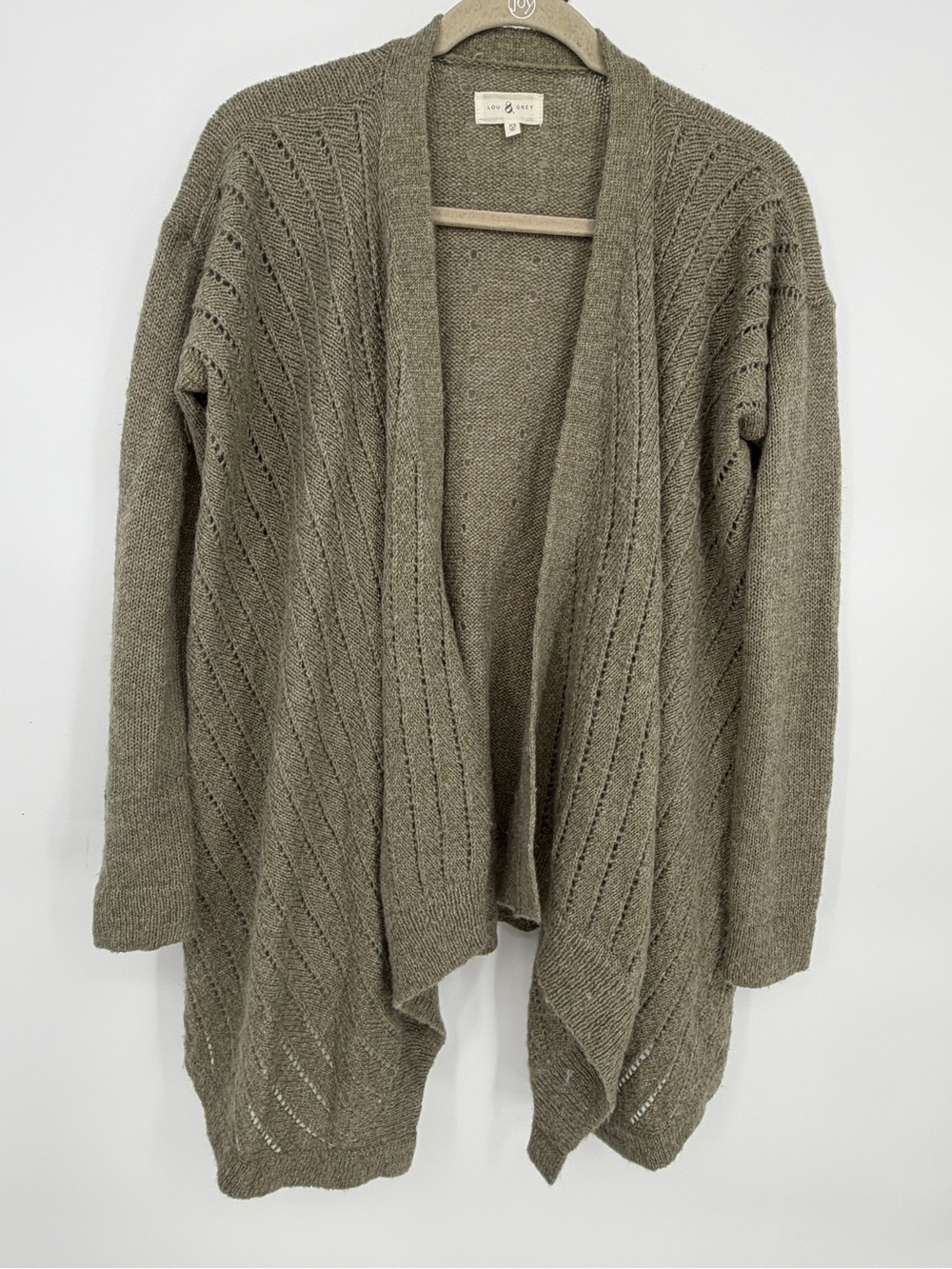 Lou & Grey Olive Open-Front Knit Cardigan